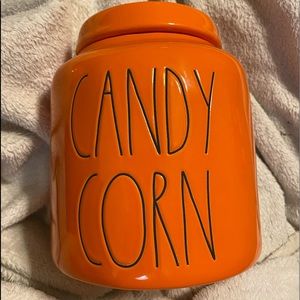 Rae Dunn orange Candy Corn canister